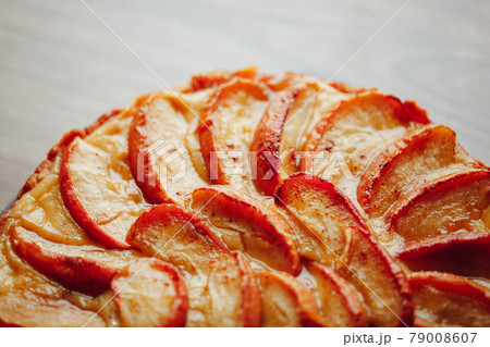 apple tart cake closeup background apple tart cake closeup background 79008607