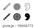 三種の神器のアイコンセット：線と塗り 79008773