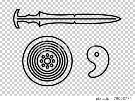 Pictograms of the three sacred treasures: lines Pictograms of the three sacred treasures: lines 79008774