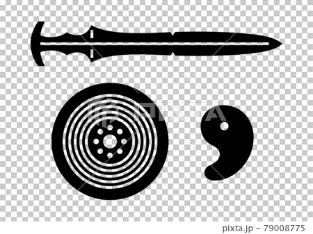 Pictograms of the three sacred treasures: paint 79008775