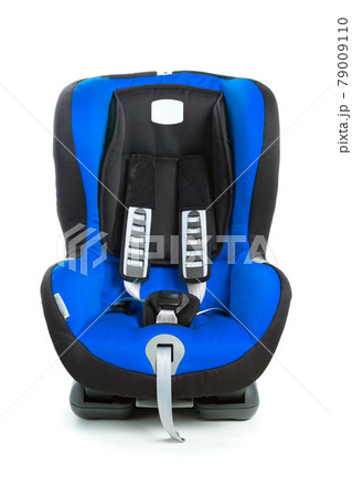 baby car seat, blue color, isolated on white baby car seat, blue color, isolated on white 79009110