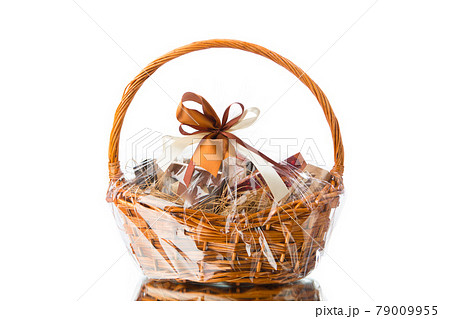 gift basket on white background 79009955