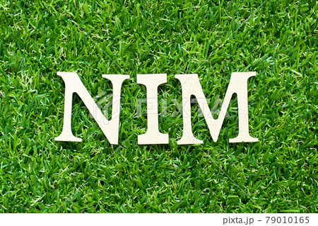 Alphabet letter in word NIM (Abbreviation of Net interest margin) on green grass background Alphabet letter in word NIM (Abbreviation of Net interest margin) on green grass background 79010165