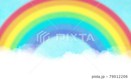 かわいい絵画風の虹と空 - 複数のバリエーションがあります 79012206