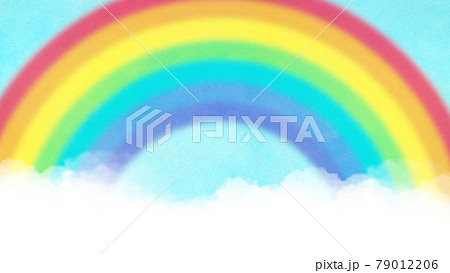 かわいい絵画風の虹と空 - 複数のバリエーションがあります かわいい絵画風の虹と空 - 複数のバリエーションがあります 79012206