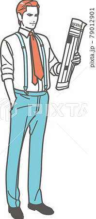 新聞を読む金融マン 79012901