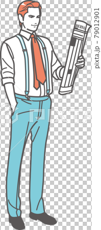 新聞を読む金融マン 79012901