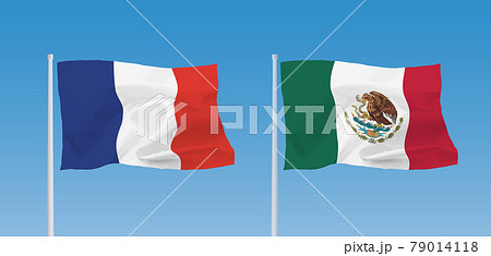 フランスとメキシコ合衆国の国旗 79014118