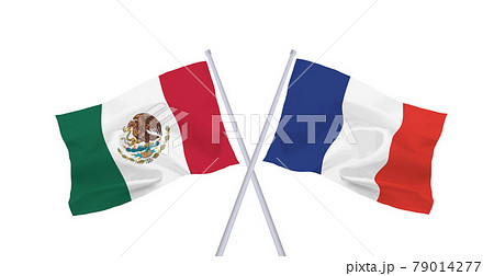 フランスとメキシコ合衆国の国旗 フランスとメキシコ合衆国の国旗 79014277