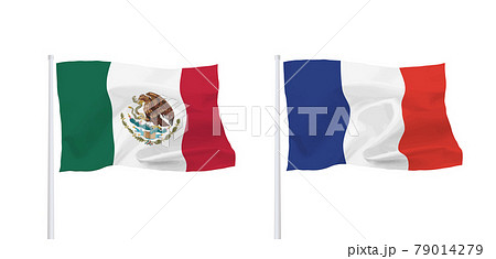 フランスとメキシコ合衆国の国旗