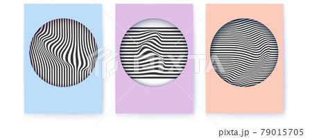 Set of posters with abstract line art. Geometric 79015705