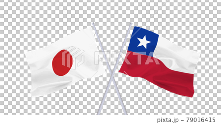 日本とチリ共和国の国旗 79016415