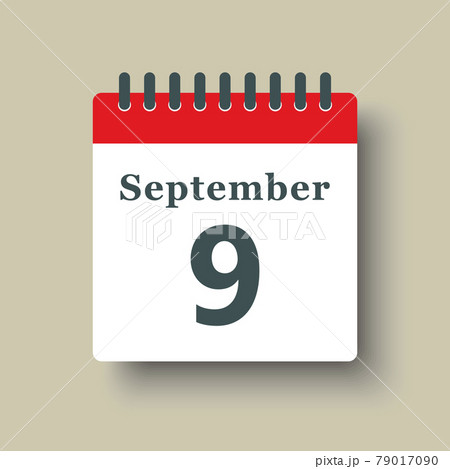 Icon day date 9 September, template calendar page 79017090