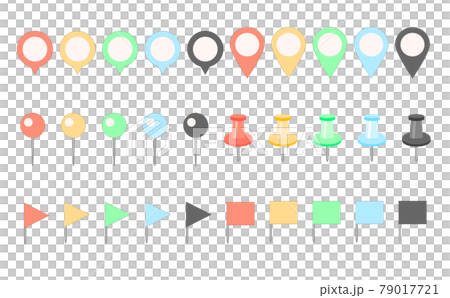 Set of colorful map pins - Stock Illustration [79017721] - PIXTA