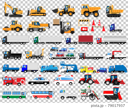 駕駛各種工作車輛（重型機械、卡車、應急車輛、公共汽車、農業機械）的男子 79017937