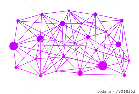 紫のネットワークシルエットのイラスト素材