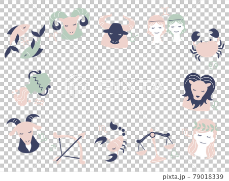 Cute 12 constellation frame background 79018339