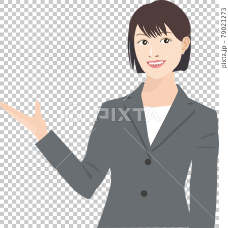 Woman introducing the product Woman introducing the product 79021273