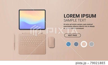 modern tablet computer with keyboard mouse pen and colored screen realistic mockup gadgets and devices modern tablet computer with keyboard mouse pen and colored screen realistic mockup gadgets and devices 79021865