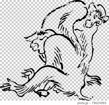 鳥獣戯画:背中を流してもらう猿 鳥獣戯画:背中を流してもらう猿 79024993