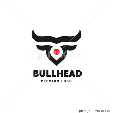 abstract simple Bull head vector logo concept illustration, Buffalo head logo, Bull head logo	 79030448
