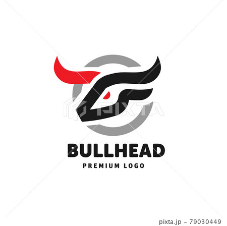 abstract simple Bull head vector logo concept illustration, Buffalo head logo, Bull head logo	 79030449