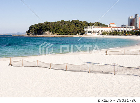Fishing nets on the Shirahama beach in Japan Fishing nets on the Shirahama beach in Japan 79031736