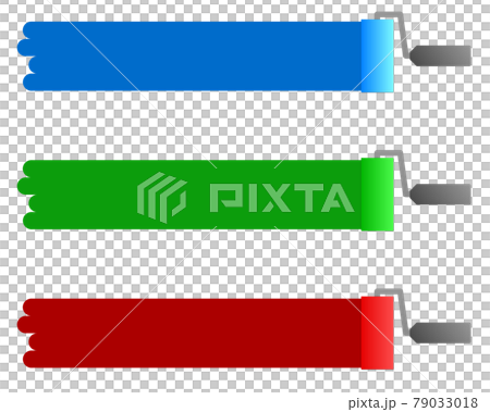 Illustration of applying oil-based paint with a roller 79033018