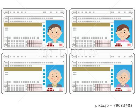 運転免許証（ゴールド免許） 複数バリエーションのイラスト素材