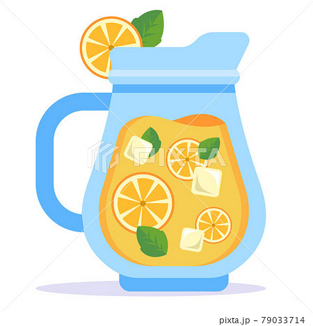 glass decanter with cold lemonade. 79033714