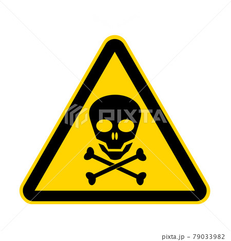 Skull yellow danger sign isolated on white with clipping path Skull yellow danger sign isolated on white with clipping path 79033982