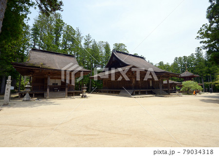 高野山壇上伽藍　愛染堂と大会堂　和歌山県高野町 79034318