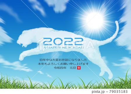 2022年寅年年賀状 2022年寅年年賀状 79035183
