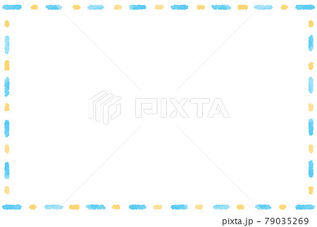 シンプルでかわいい手描きの点線フレームのイラスト素材
