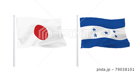 日本とホンジュラスの国旗