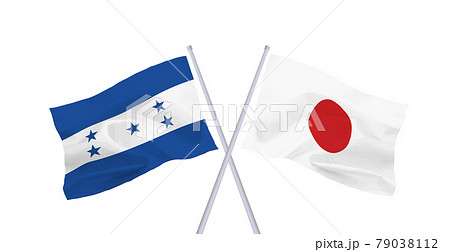 日本とホンジュラスの国旗 79038112