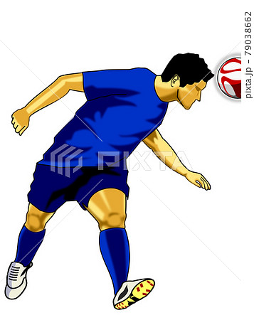 サッカーヘディングのイラスト素材