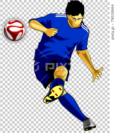 サッカー左足シュート 79038664