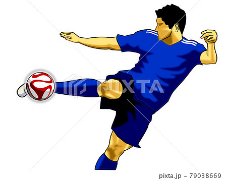 Soccer Volley Shoot Stock Illustration