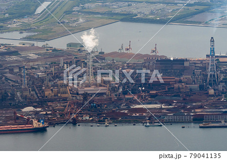 千葉県　富津市　富津火力発電所　発電所　天然ガス　ガスタービン　京葉工業地域　東京湾 79041135