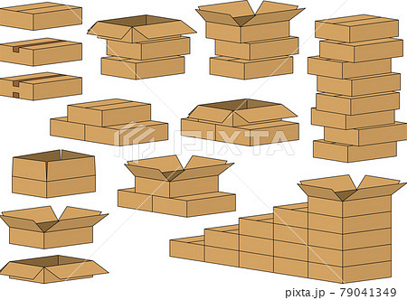 段ボールのイラストセット 段ボールのイラストセット 79041349
