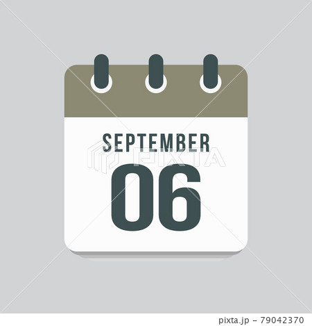 Icon day date 6 September, template calendar page 79042370