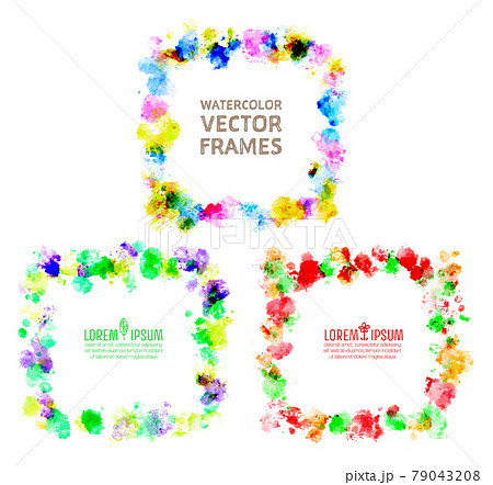 水彩スプラッシュフレーム 79043208