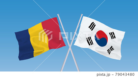 韓国とルーマニアの国旗 韓国とルーマニアの国旗 79043480