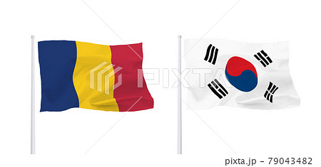韓国とルーマニアの国旗