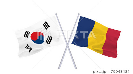 韓国とルーマニアの国旗