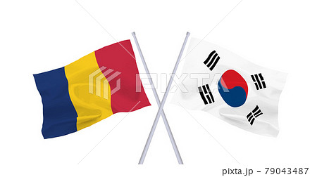 韓国とルーマニアの国旗