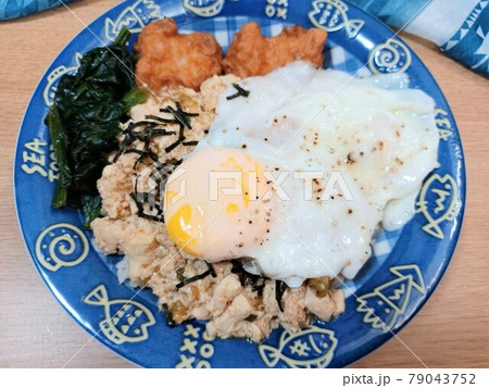 ワンプレートの家庭のお昼ご飯 79043752
