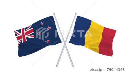 ニュージーランドとルーマニアの国旗 79044363