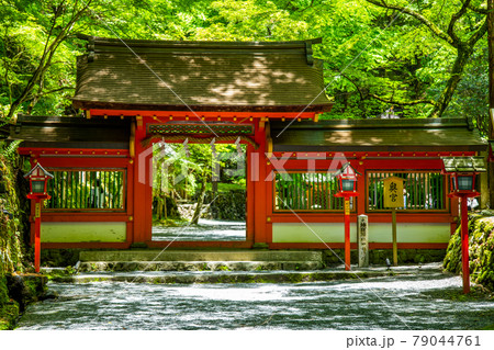 京都観光 貴船神社 奥宮入口 の写真素材